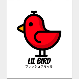 Lil Bird Flying Red Cartoon Posters and Art
